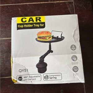 Car Cup Holder Tray Adjustable Arm nonslip phone swivel food space saver vehicle